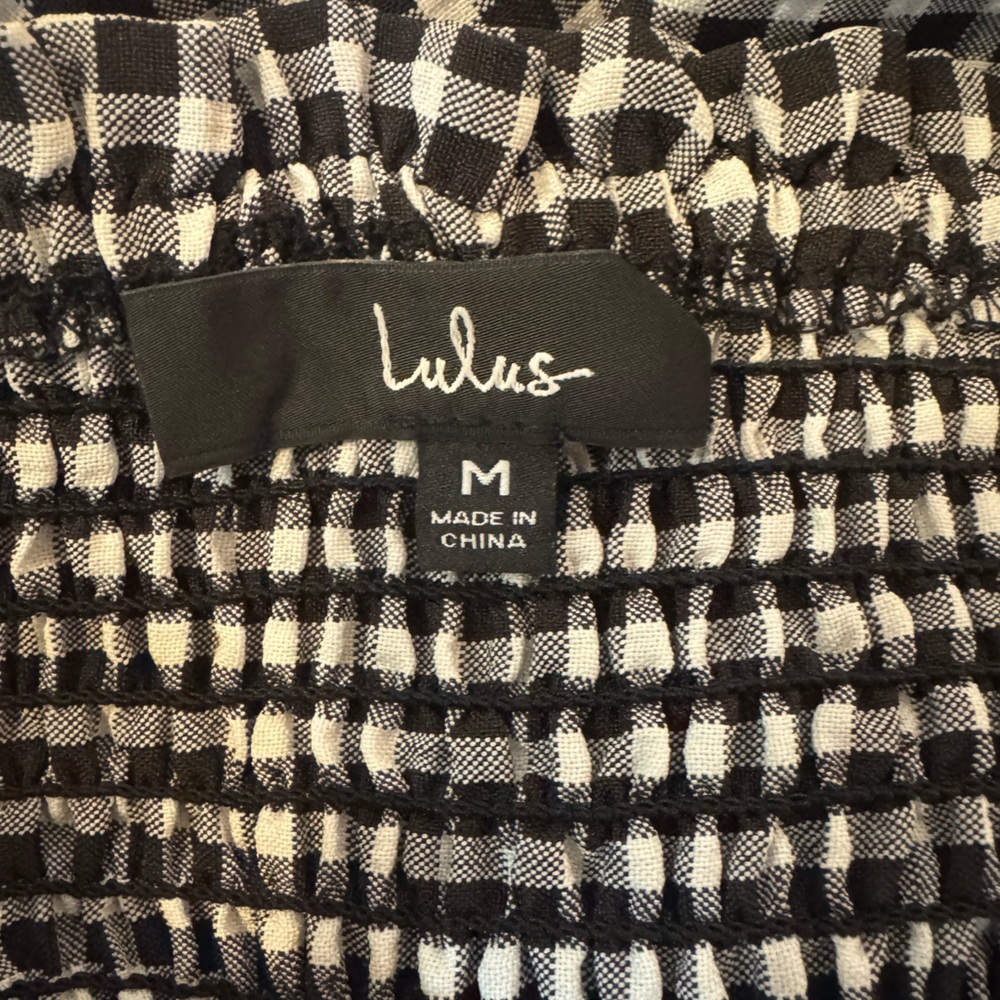 Lulu’s Patsy Gingham Off-Shoulder Dress Medium - image 5